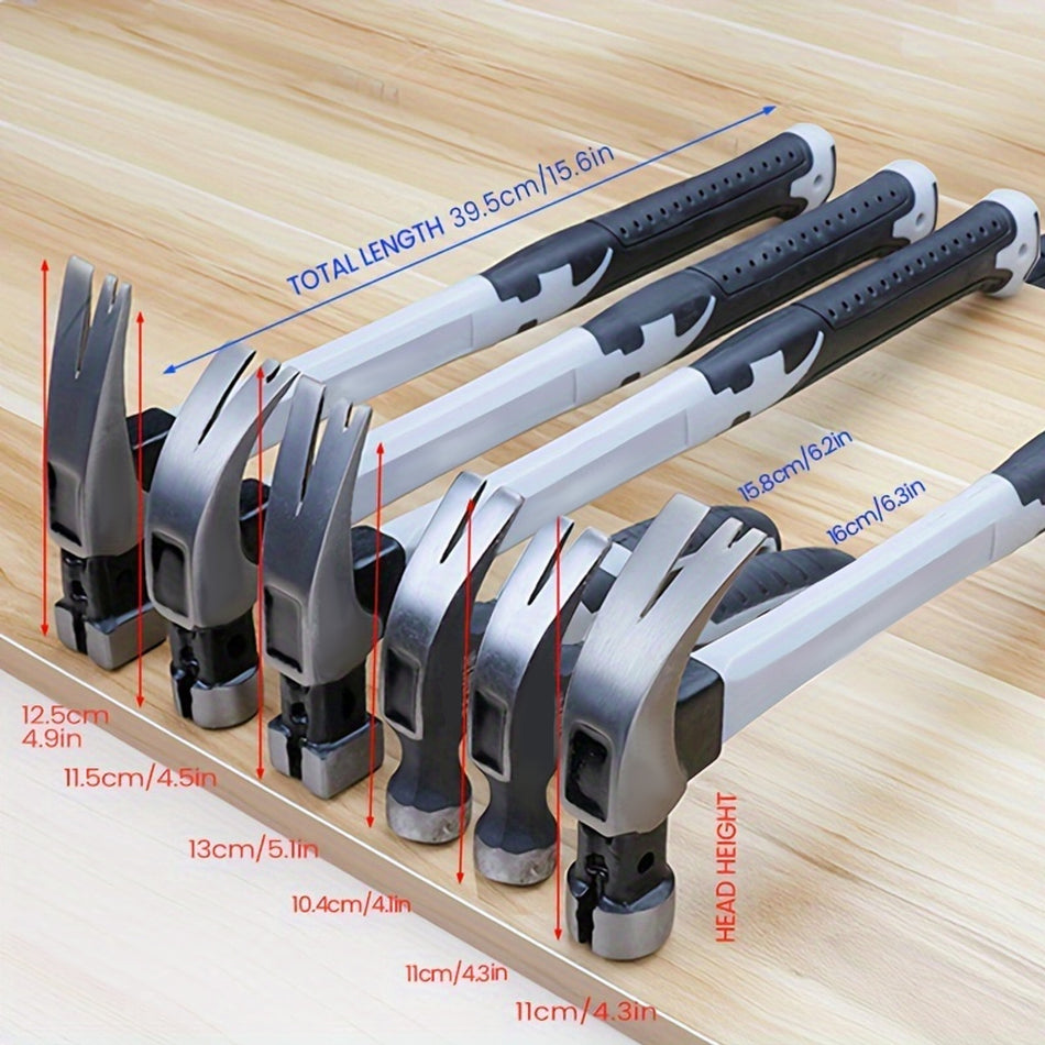 6Pcs Set Of Sheep Horn Hammer Shockproof And Wear Resistant Hammer Head Anti Skid Handle Electrician Specific Hammer