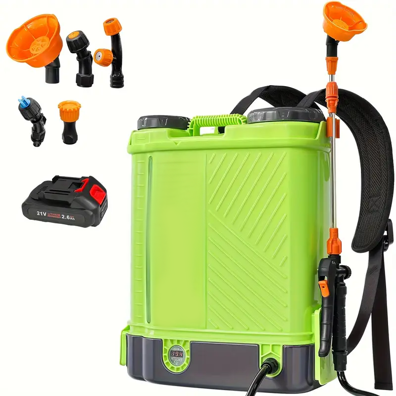 100 Psi 4 Gallon Electric Garden Sprayer With Telescopic Wand 5 Nozzles Makita 18V Battery Compatibility 26 Ah Battery Charger Included