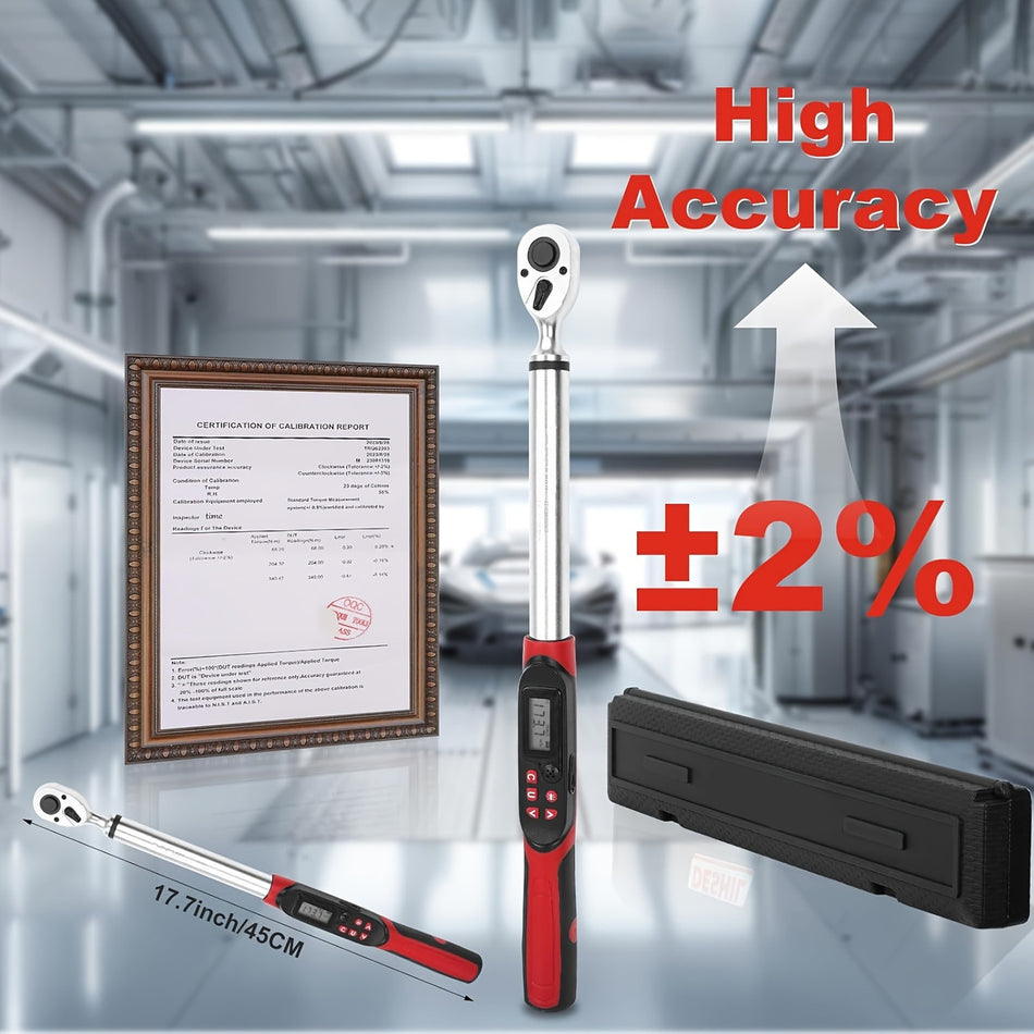 38 Inch Drive Digital Torque Spanner 502 9957 Ft Lb 68 135 Nm Electric Torque Spanner With Buzzer And Led Preset And Stored Data For Bikemotorcycleauto Repairs Accuracy 2 Cr V Steel