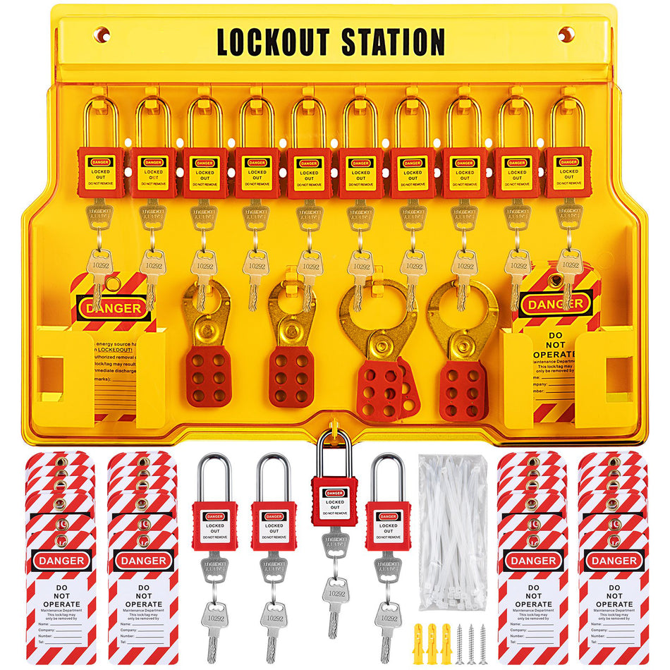 58 Pcs Lockout Tagout Kits Electrical Safety Loto Kit Includes Padlocks Lockout Station Hasp Tags Zip Ties Lockout Tagout Safety Tools For Industrial Electric Power