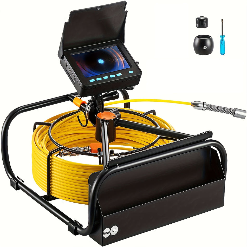 164Ft Sewer Camera With Dvr 1Pc 164Ft50M Sewer Camera With Dvr 43 Pipe Inspection Led Lights Industrial Endoscope For Home Wall Duct Plumbing Rechargeable Lithium Battery No Electricity Needed