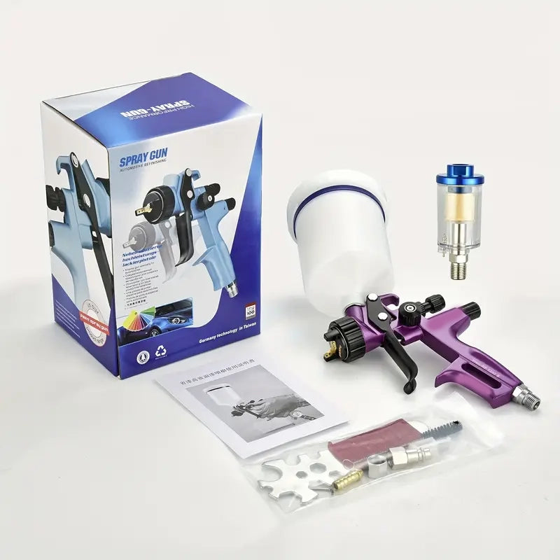 5200B High End Air Spray Gun Kit With 13Mm Nozzle Filter 2029Oz Capacity   Perfect For Automotive Paint Varnish Primer Application Purple Color