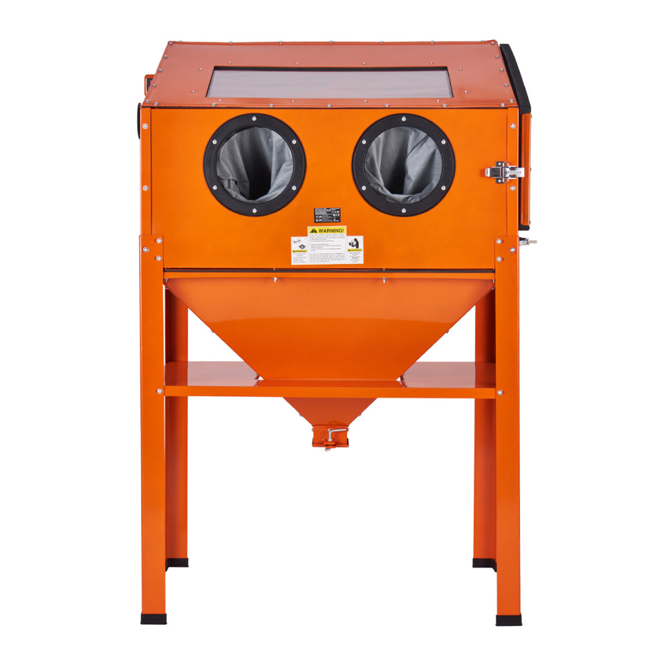 60 Gallon Heavy Duty Steel Sandblasting Cabinet 40 120Psi Sand Blaster With Stand Blasting Gun 4 Ceramic Nozzles For Paint Stain Rust Removal