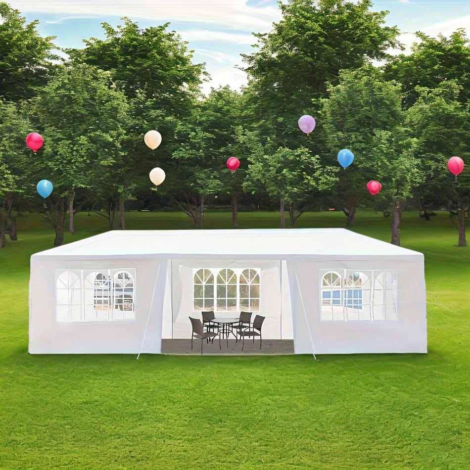 10X30Ft Waterproof Canopy   Outdoor Patio Wedding Pavilion Photography Festival Event Party Tent   7 Removable Side Walls White 40 Lbs Strong Iron Frame Material Pe Fabric Spiral Pipe Pergola