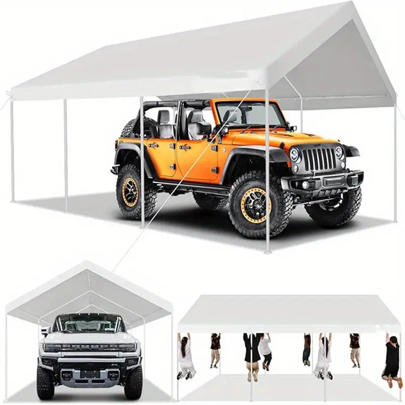 12X20Ft Heavy Portable Carport Garage No Side Walls Tent Built In Sandbags Suitable For Trucks Boats Suv Waterproof W1