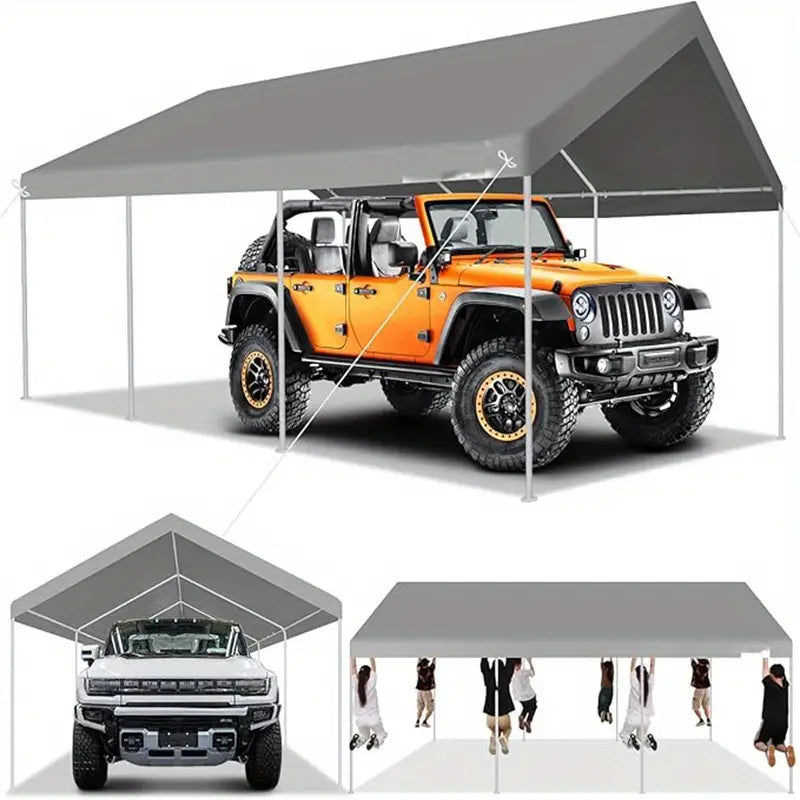 12X20Ft Heavy Portable Carport Garage No Side Walls Tent Built In Sandbags Suitable For Trucks Boats Suv Waterproof Gr1