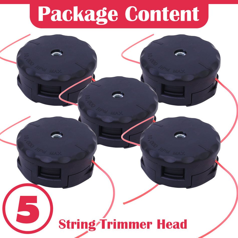 5Pcs Echo Compatible Durable Nylon Strimmer Heads   Easy Install Solid Black Weed Grass Trimmer Heads With M10125 Bolt   Compatible With Speed Feed 400 Srm 225 Srm 230 Srm 210 Models