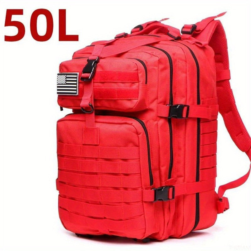 Spacious Waterproof 1000D Nylon Backpack   Tactical Outdoor Rucksack For Camping Hiking Trekking Fishing Casual Style Hand Washable Mens Fashion Available In 1321Gal Size Hiking Backpack Red