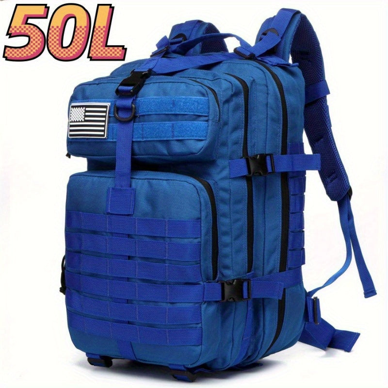 Spacious Waterproof 1000D Nylon Backpack   Tactical Outdoor Rucksack For Camping Hiking Trekking Fishing Casual Style Hand Washable Mens Fashion Available In 1321Gal Size Hiking Backpack Blue