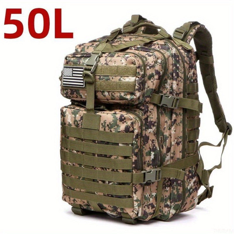 Spacious Waterproof 1000D Nylon Backpack   Tactical Outdoor Rucksack For Camping Hiking Trekking Fishing Casual Style Hand Washable Mens Fashion Available In 1321Gal Size Hiking Backpack Camouflage Green