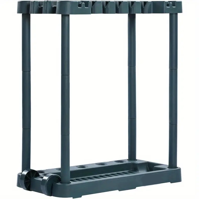 0 Slot Heavy Duty Garden Tool Organizer Rack For Garage Shed And Yard Storage Industrial Grade Metal Holder With Anti Toppling System For Long Handled Tools Rakes Brooms And Shovels Black Yard Tools
