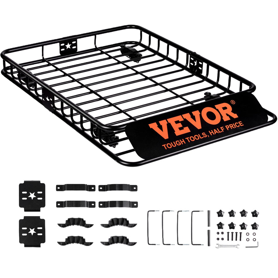 Roof Rack Cargo Basket 200 Lbs Capacity 46X36X45 For Suv Truck Cars