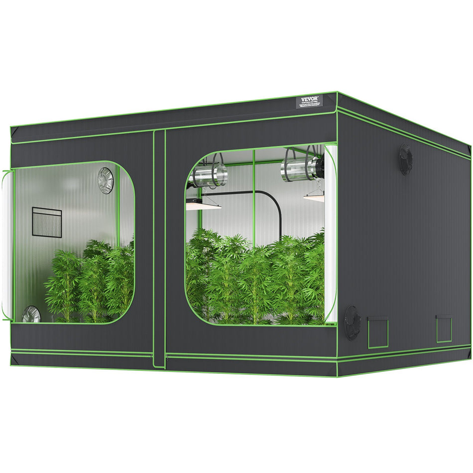 10X10 Grow Tent 120 X 120 X 80 High Reflective 600D Mylar Hydroponic Growing Tent With Observation Window Tool Bag And Floor Tray For Indoor Plants Growing