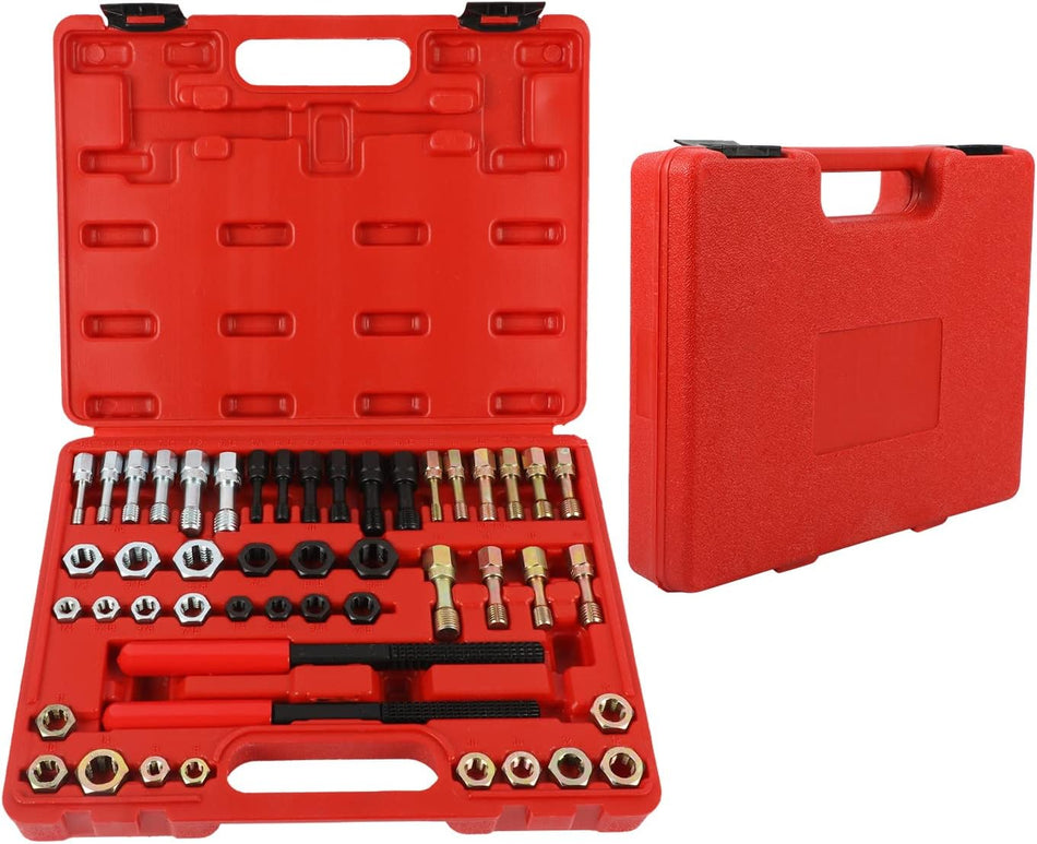 48Pcs Thread Chaser Set   Thread Repair Kit Includes 24 Rethreading Dies 22 Rethreading Taps And 2 Sae Rethread Files Thread Restorer Kit With Metric Unf And Unc Sizes