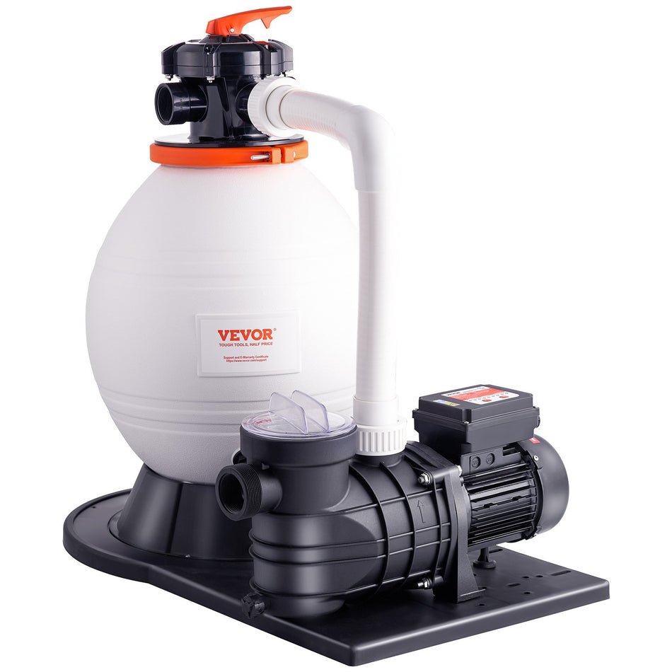 Sand Filter Pump For Above Ground Pools 16 Inch 3500 Gph 1 Hp Swimming Pool Pumps System Filters Combo Set With 6 Way Multi Port Valve And Strainer Basket For Domestic And Commercial Pools