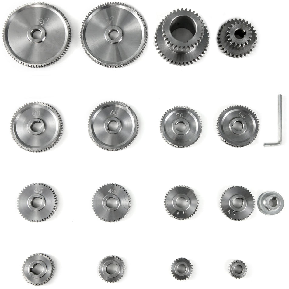 17Pcsset Cj0618 Lathe Mini Lathe Gears Metal Cutting Machine Gears Lathe Gears Kit Metal Exchange Gear Mini Mill 17Pcs