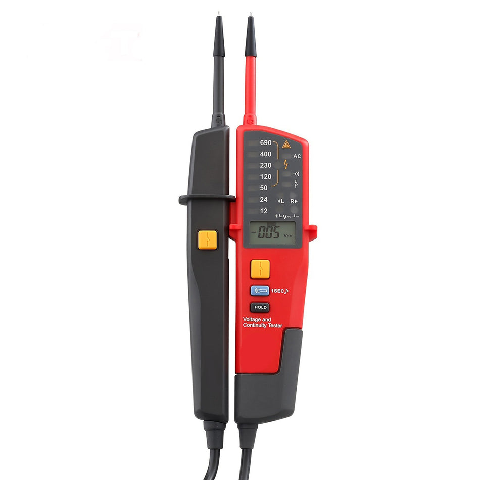 Ut18C Voltage Tester Volt Meter Probe Voltage Detector 690V Digital Voltmeter Continuity Phase Rotation Rcd Test Polarity Measurement Self Check Professional Electrician Multimeter With Lighting Led Indicator Function