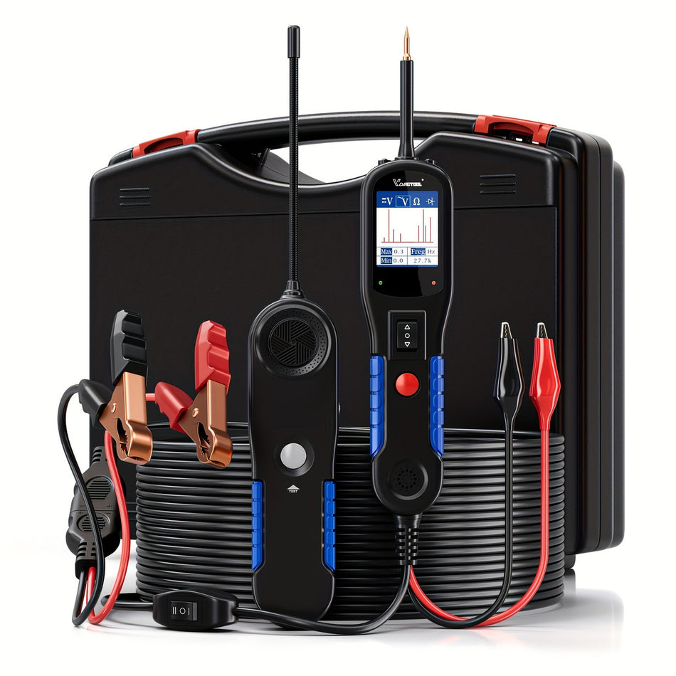 V200Pro Advanced 1224V Voltage Tester   Professional Automotive Power Line Probe Circuit Breaker Finder Short Circuit Identifier Wire Tracer Color Display Diode Measurement For Car Troubleshooting 39Ft Cable