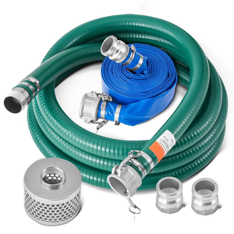 Suction Hose Kit For Water Pump 2 In X 20 Ft Green65 Ft Blue Hoses