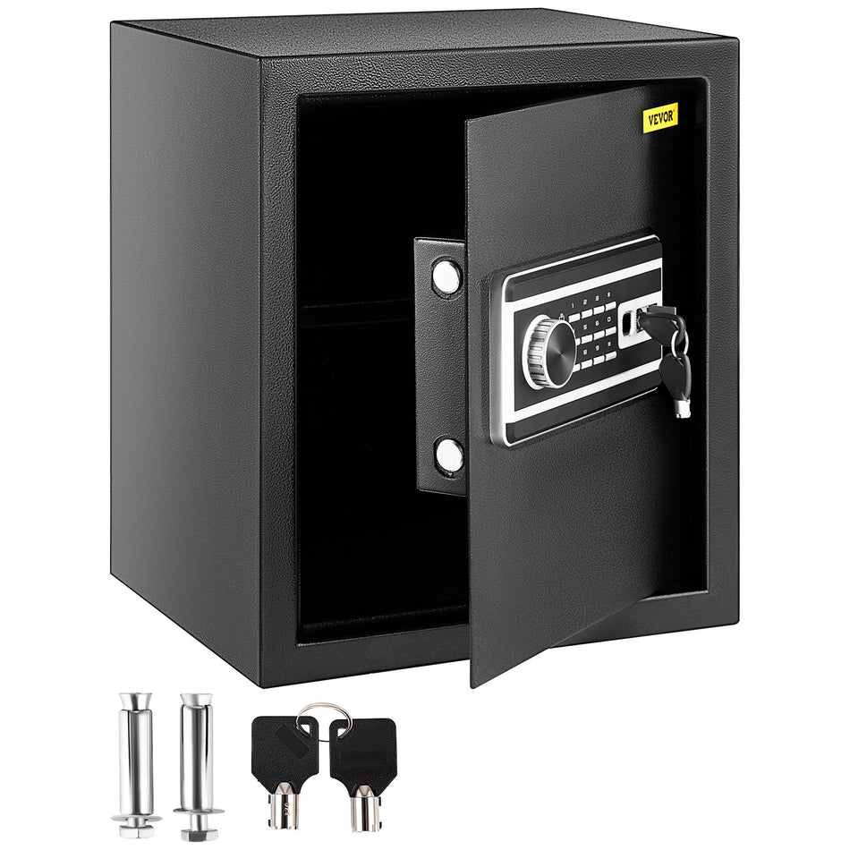 Safe Box 17 Cuft Fingerprint Safe Box For Money W 2 Keys Digital Keypad Q235 Steel Safe Box For Storing Cash Jewelry Pistols Documents Watches In Home Office Hotel
