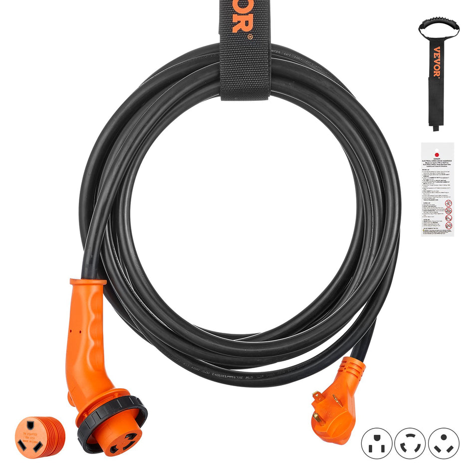 25 Ft Rv Power Cord Generator Cord 30A Nema Tt 30P Nema L5 30R Etl Listed