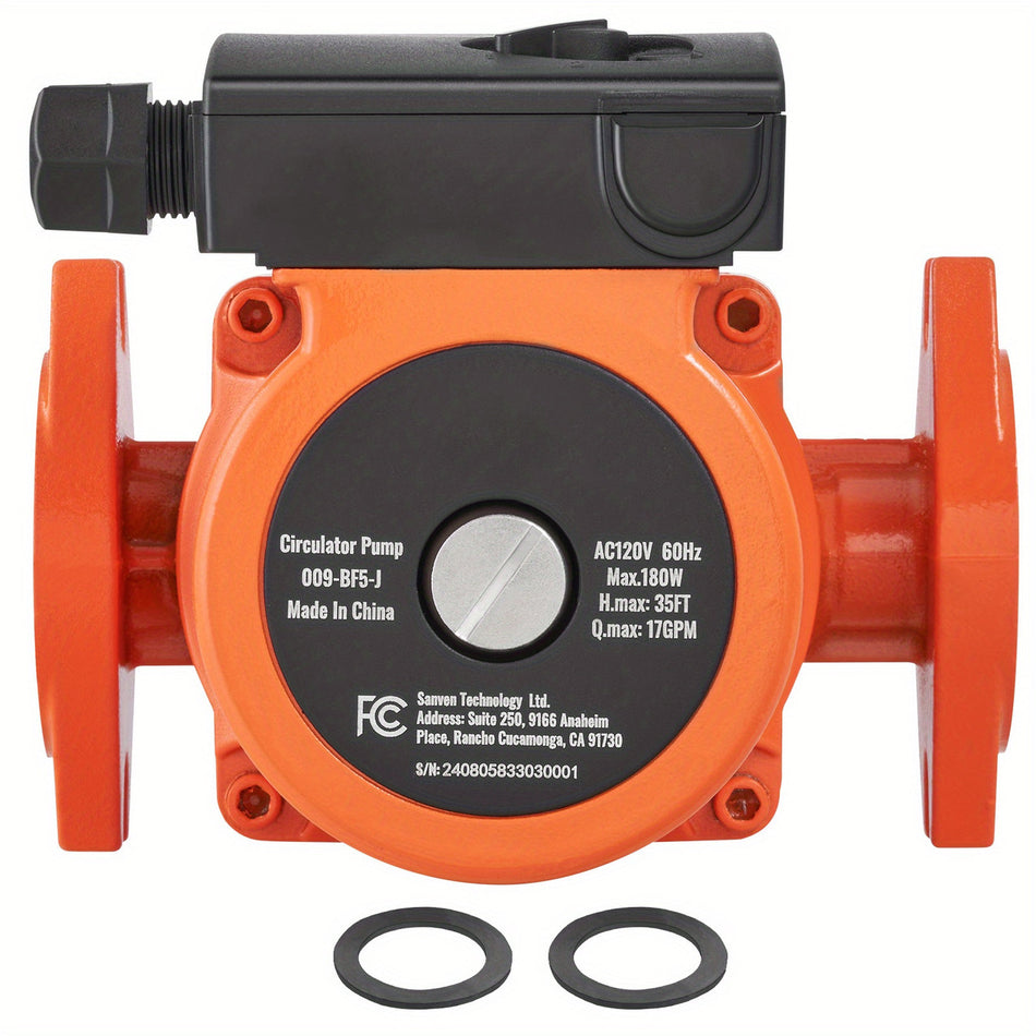 Ups15 58Fc Hot Water Recirculating Pump 110V 82W 17Gpm 35Ft 1 Npt Flange 3 Speed Quiet For Home Water Heater