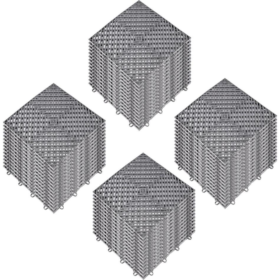 Tiles Interlocking 55 Pcs Gary Drainage Tiles 12X12X05 Inches Deck Tiles Outdoor Floor Tiles Outdoor Interlocking Tiles Deck Flooring For Pool Shower Bathroom Deck Patio Garage