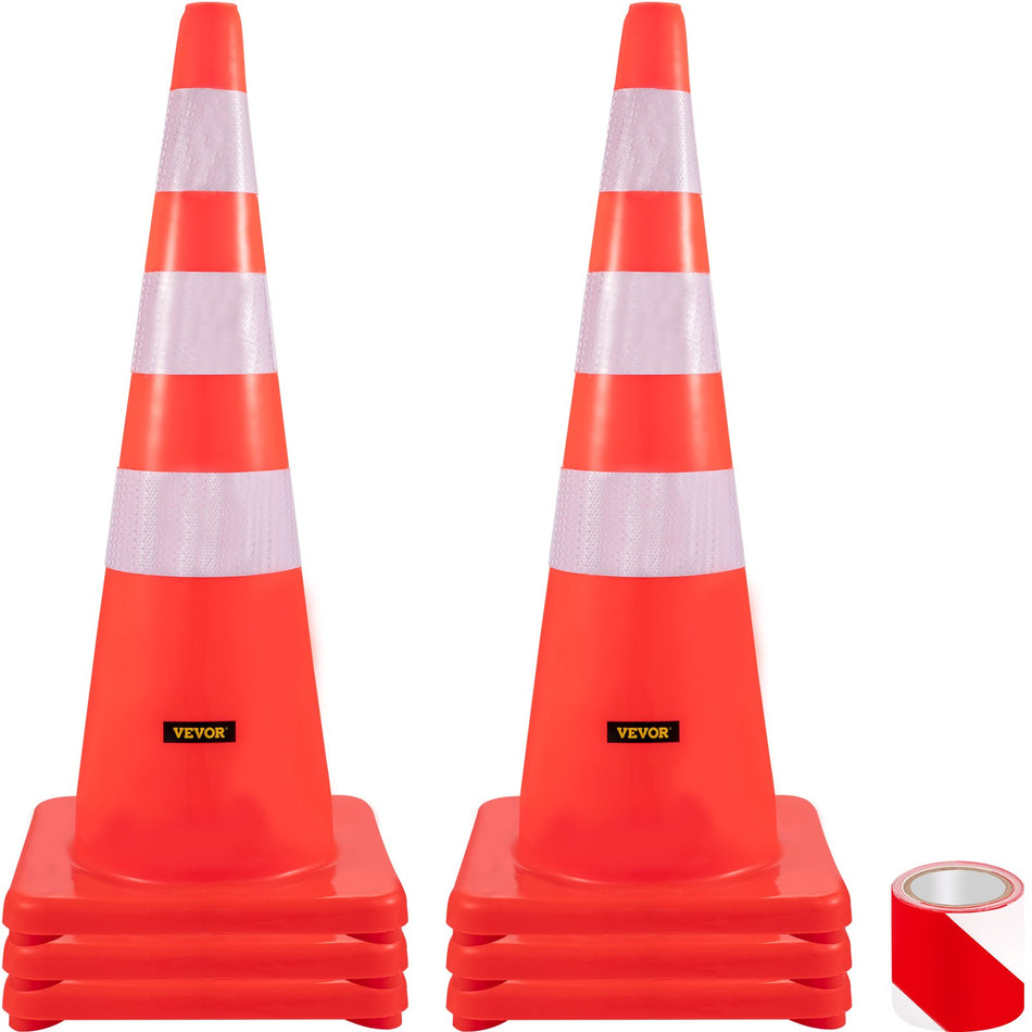 Safety Cones 6 X 36 Traffic Cones Pvc Orange Construction Cones Reflective Collars Traffic Cones With Weighted Base Used For Traffic Control Driveway Road Parking And School Improvement