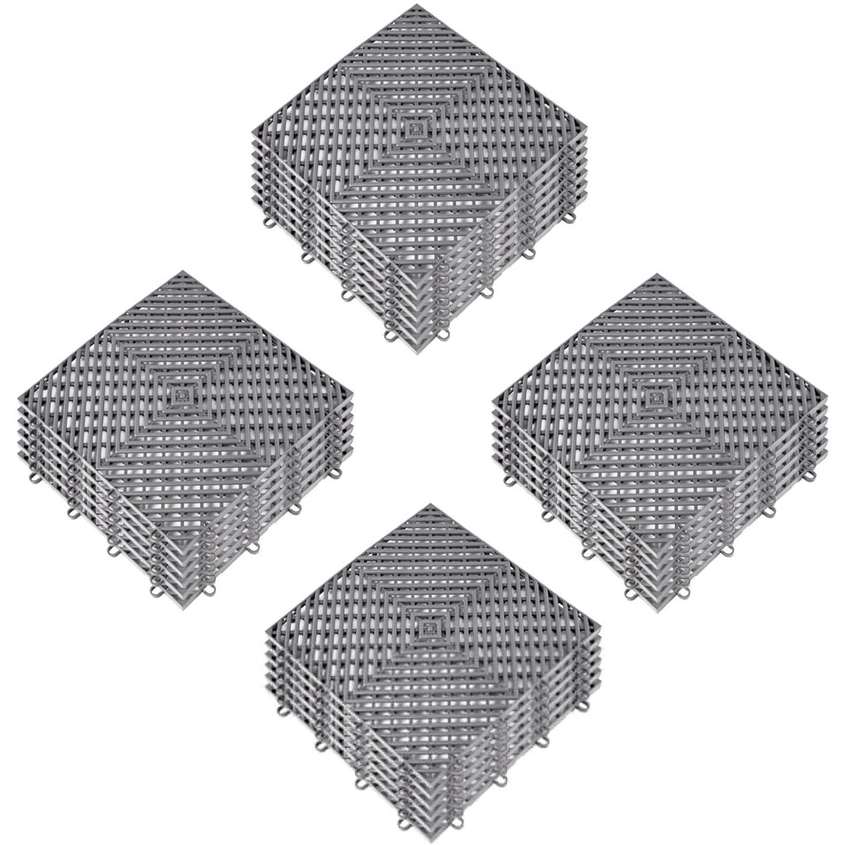 Tiles Interlocking 25 Pcs Gray Drainage Tiles 12X12X05 Inches Deck Tiles Outdoor Floor Tiles Outdoor Interlocking Tiles Deck Flooring For Pool Shower Bathroom Deck Patio Garage