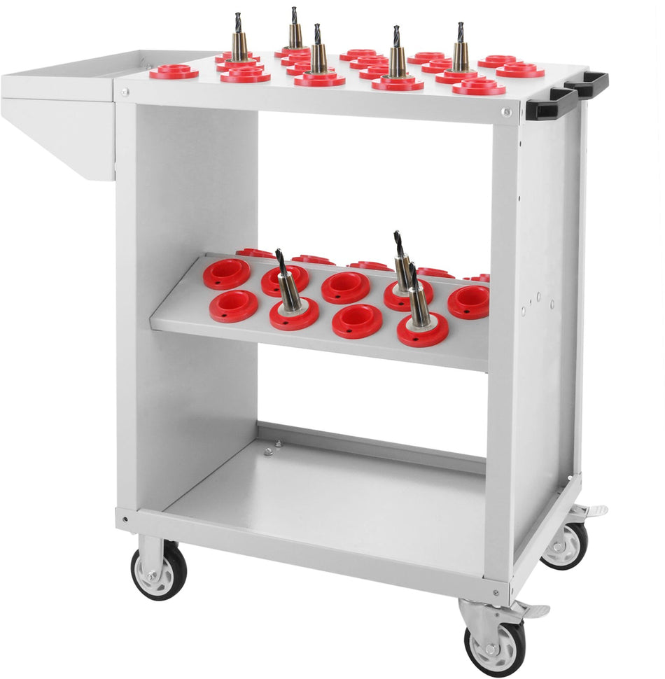 Tool Cart 40 Taper Tool Holder Cnc Tool Cart 36 Capacity Cat40 Bt40 Service Carts With Wheels Heavy Duty Bt40 36 Capacity