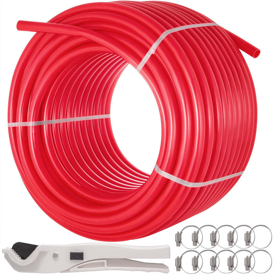 58 Inch X 500Ft Pex Tubing Oxygen Barrier O2 Evoh Pex B Red Radiant Floor Heat Durable Plumbing Flexible For Residential Commercial Radiant Floor Heating Pex Pipe