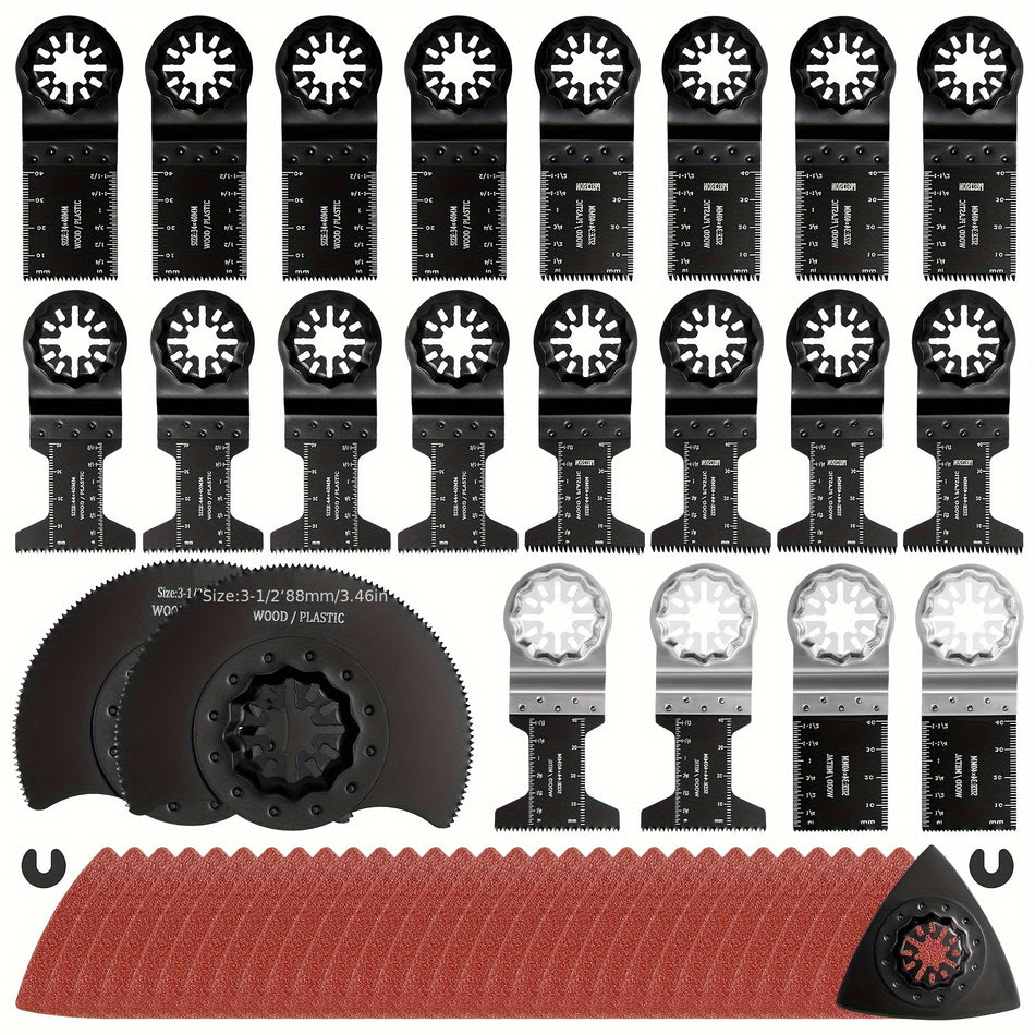 55 Piece Vibrating Saw Blades Multi Tool Blade Set   For Wood Plastic Metal   Compatible With Bosch Dewalt Makita Milwaukee Craftsman Fein   For Diy Enthusiasts Professionals