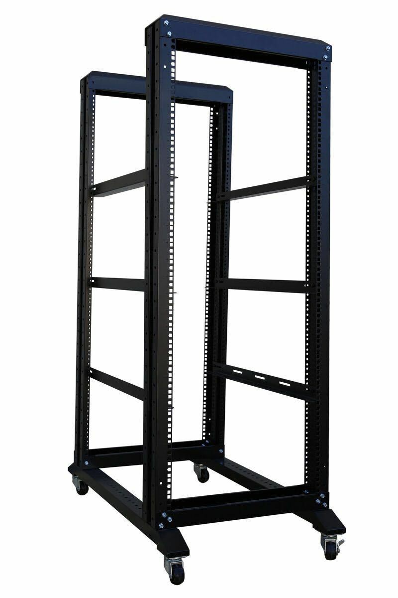 27U 4 Post Open Frame19It Network Server Rack 24 Deep W L Rails
