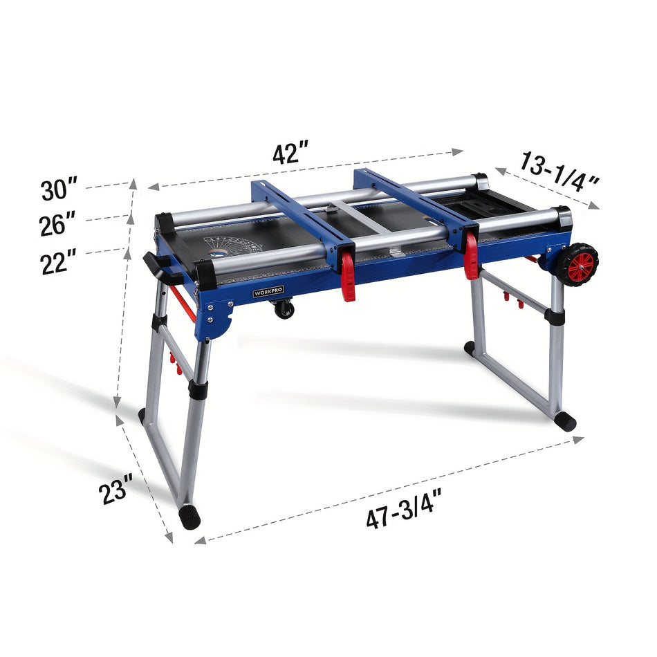5 In 1 Portable Folding Workbench Miter Saw Stand   Adjustable Height Detachable And Compact Design For Woodworking Projects And Diy Enthusiasts   Heavy Duty And Durable Construction With Sturdy Legs For Enhanced Stability
