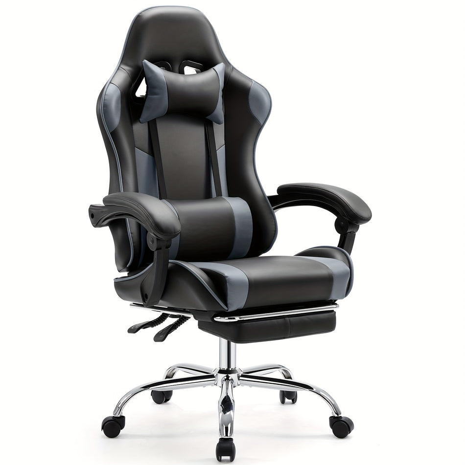 Ultimate Gaming Throne   Ergonomic Computer Chair With Footrest Lumbar Support Height Adjustment 360 Swivel Headrest And Breathable Mesh For Long Lasting Comfort And Productivity In Office Or Gaming Sessions Gray Color