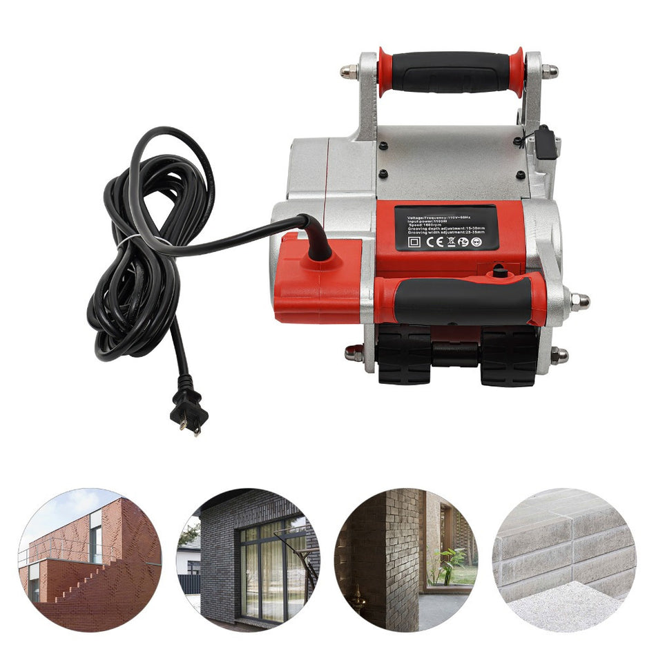 2000Rpm Channels Cutter Concrete Cutting Machine Wall Chaser Slotting Machine For Cutting Slotting Marble Concrete Groovesab 110V 1100W