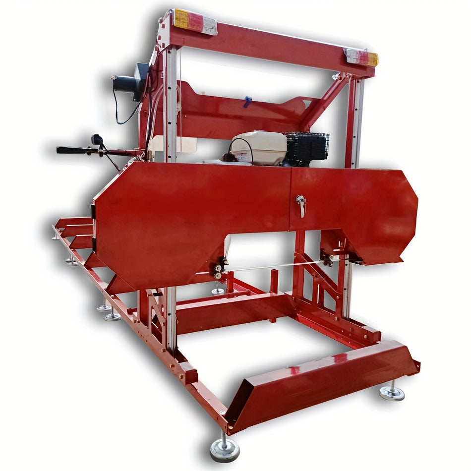 32 Portable Sawmill   Durable Steel Construction 420Cc Gas Engine E Start Adjustable Bed Leveling   Ideal For Cutting 32 Diameter Logs Into Wide Boards Log Sawing Equipment