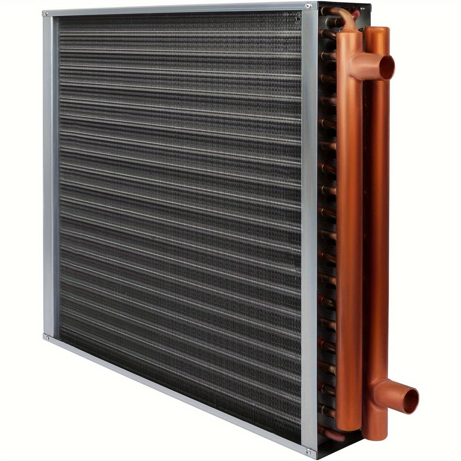 20X20 Water To Air Heat Exchanger With Copper Tubes Hydronic Heating Wood Furnace Compatible High Temp Resistant Easy Install No Electricity Required Durable Steel Design For Heat Recovery Systems