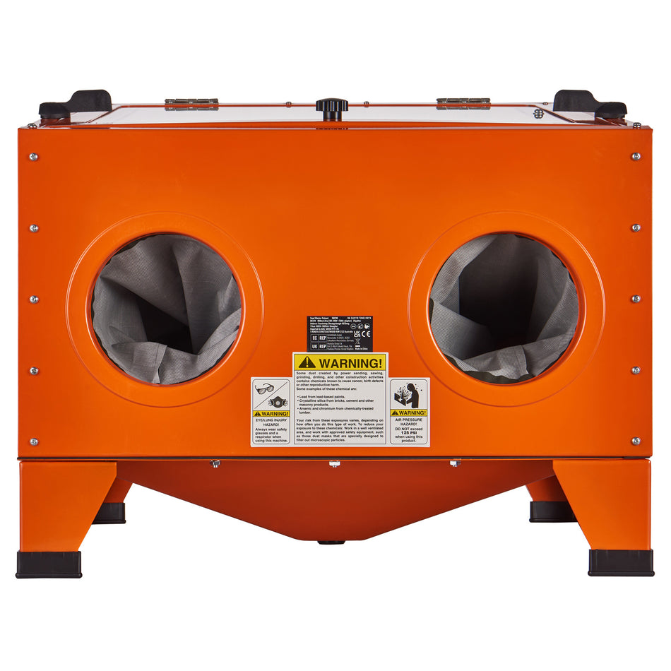 25 Gallon Heavy Duty Steel Sandblasting Cabinet 40 120Psi Sand Blaster With Stand Blasting Gun 4 Ceramic Nozzles For Paint Stain Rust Removal