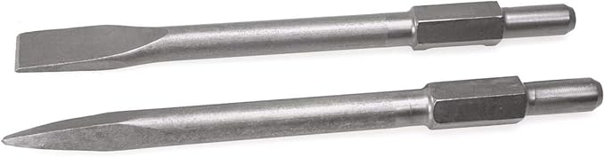 2 Pieces 1 18 Hex Point And Flat Concrete Chisels For Electric Demolition Jack Hammer Bit Point Chisel Demolition Concrete Breaker