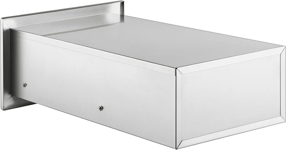 14x8.5 Inch Outdoor Kitchen Drawers Stainless Steel, Flush Mount Double Drawers,14W x 8.5H x 23D Inch, with Stainless Steel Handle, BBQ Drawers for Outdoor Kitchens or BBQ Island