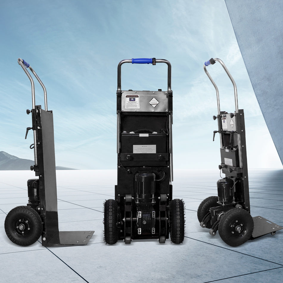 1Pc Electric Stair Climbing Trolley 1200W Heavy Duty 880Lb Load Capacity Adjustable Speed With S Shapes Arm For Sports Outdoor Use Available In Black Stainless Steel Material
