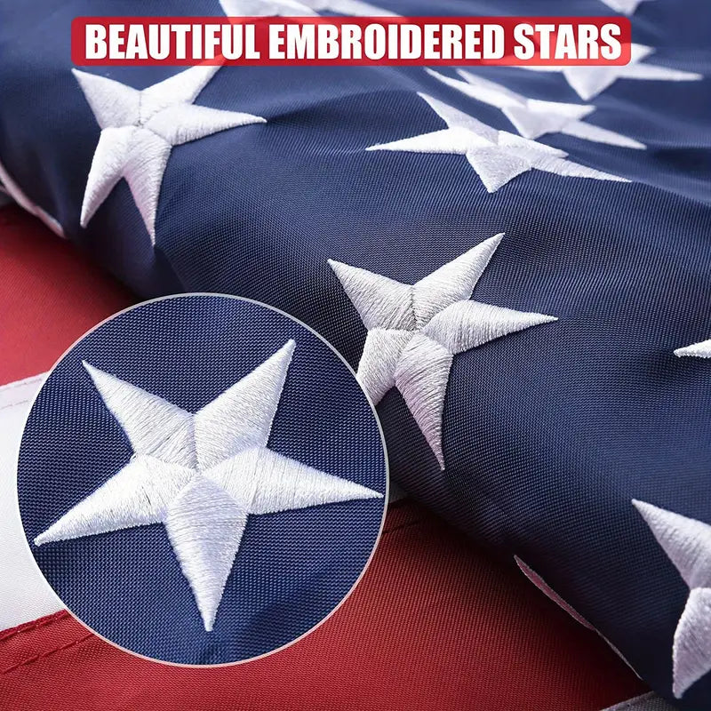 1Pc Tear Proof 3X5 Ft American Flag Build To Long Lasting Fade Resistant Spun Polyester High Wind Us Outdoor Flags Embroidered Stars Sewn Stripes Brass Grommet