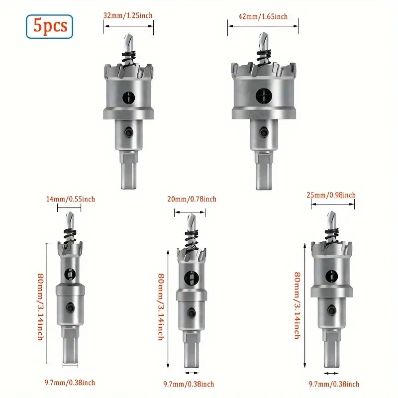 Tct Hole Saw Drill Bit Set Alloy Material Triangle Shank Multi Size 12 85Mm Stainless Steel Metal Cutting Kit Tungsten Steel Cutter Tools