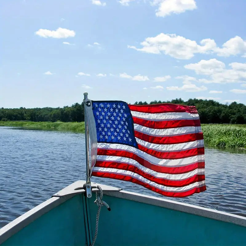 1Pc Tear Proof 1X15 Ft American Flag Build To Long Lasting Fade Resistant Spun Polyester High Wind Us Outdoor Flags Embroidered Stars Sewn Stripes Brass Grommet