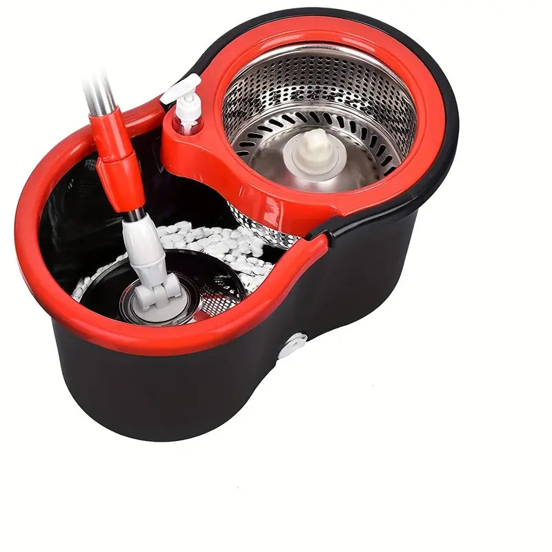 3 Microfiber Mop Replacement Heads Mop Bucket Set Spin Mop And Bucket And Wringer Set Bathroom Mop Bucket 360 Spin Mop Bucket System With 3 Microfiber Mop Replacement Heads And 61In Stainless Steel Adjustable Handle Regular Black 2 Color