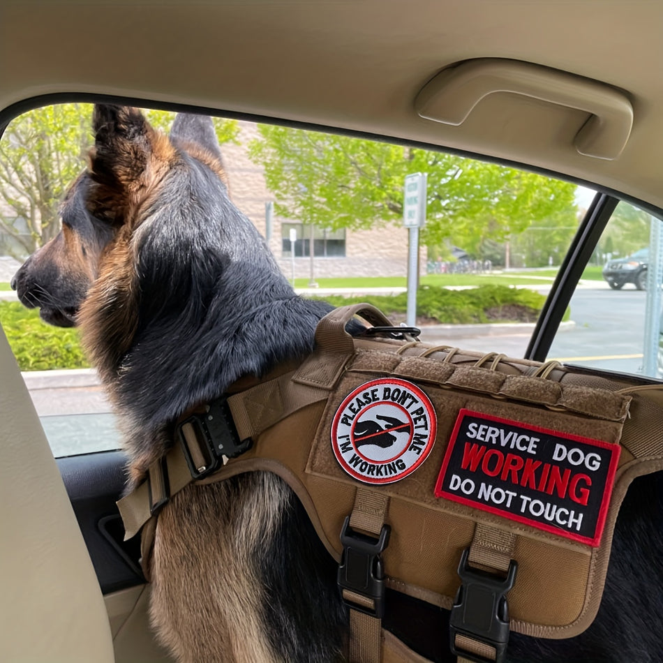 10Pcs Acrylic Embroidered Service Dog Patches   Fastener Hook And Loop For Dog Vest Harnesses Collar