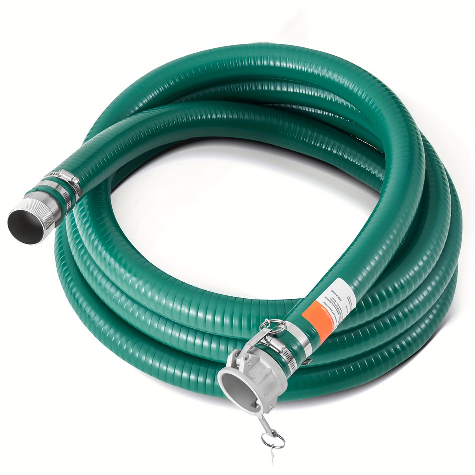 Suction Hose 2 In X 20 Ft Green High Quality Hose With Camlock Connectors Aluminum Fittings Compatible With Various Pumps For Sewage Treatment Water Transportation And Agriculture