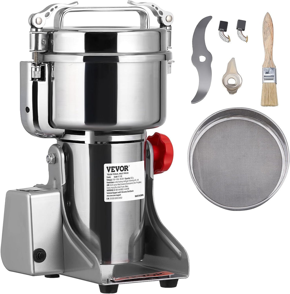 2500G Commercial Spice Grinder Electric Grain Mill Grinder High Speed