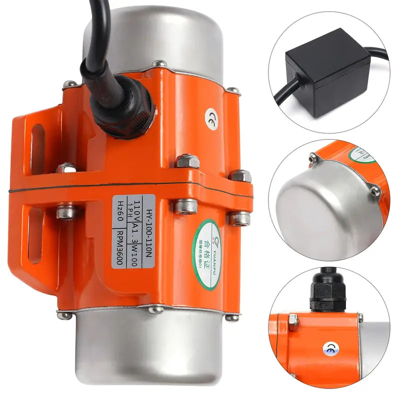 1Pc 10 Single Phase Ac Vibration Motor   110V Hard Wired Asynchronous Vibrator For Shaker Table 3600Rpm No Battery Required   Industrial Grade   For Diy Projects Industrial Applications   Great Gift For Makers Engineers 100W